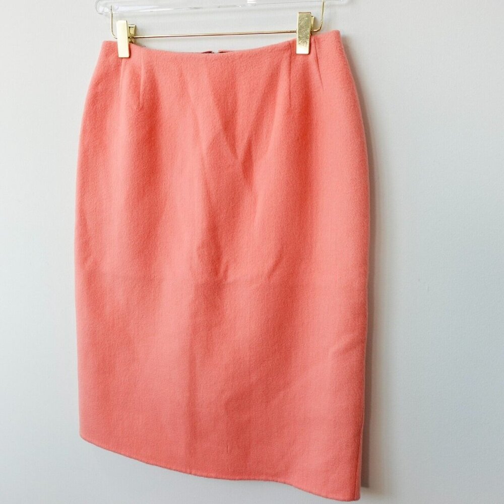 Loro Piana Coral Cashmere Pencil Skirt Old Money Quiet Luxury 44 Medium $2,850 - Picture 8 of 14